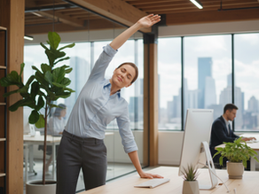 Woman exercising onsite at work