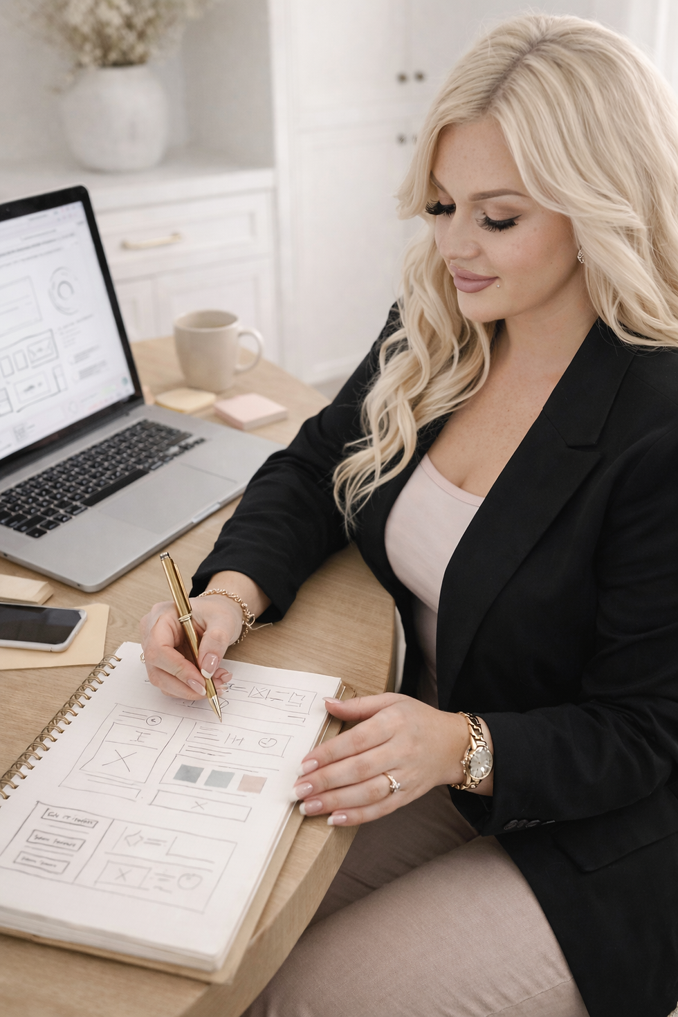 Kenna_Green_Consulting_Working_at_Desk_Black_Suit