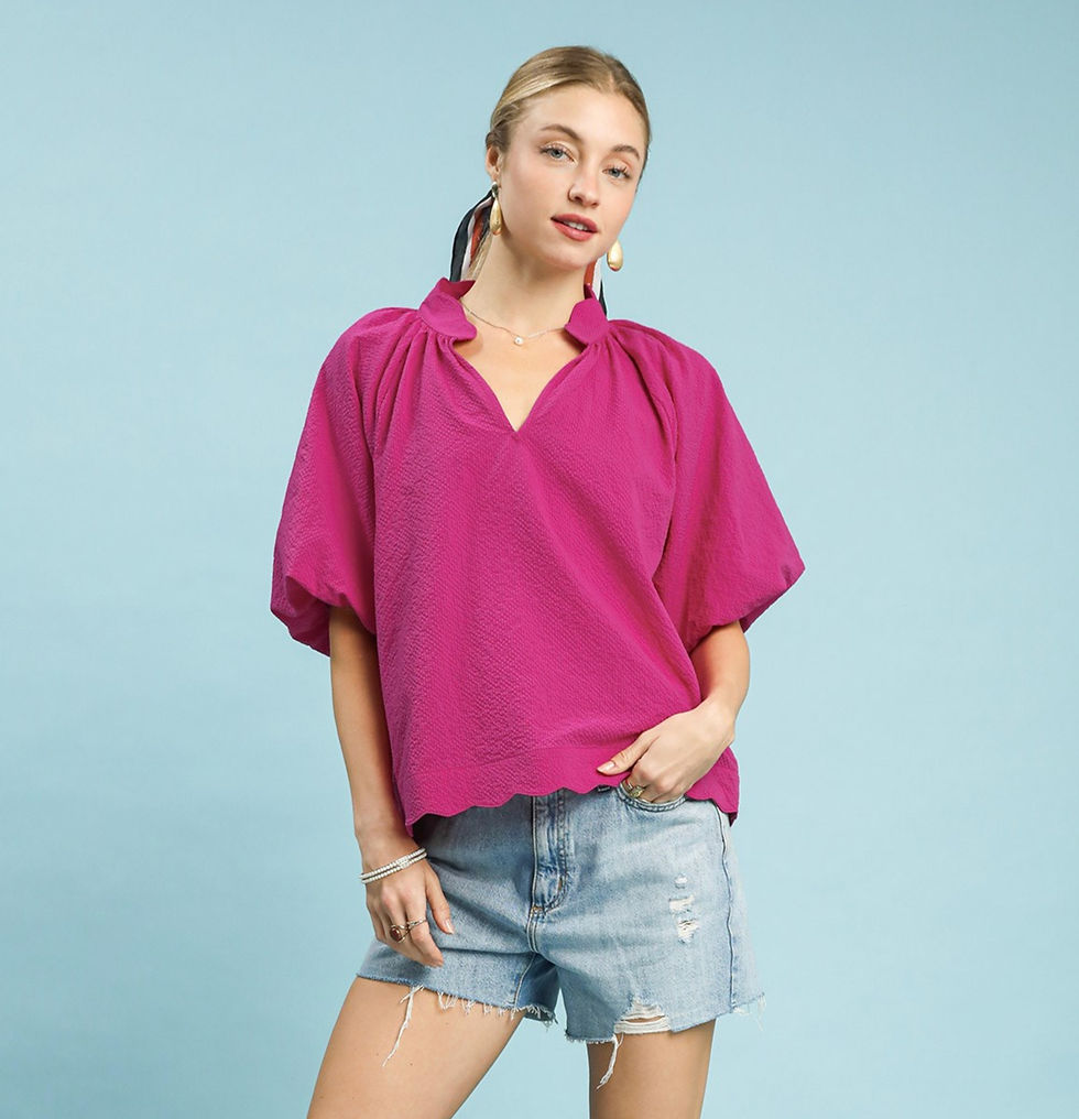 Thumbnail: Bubble Sleeve, Scalloped Top UM0031