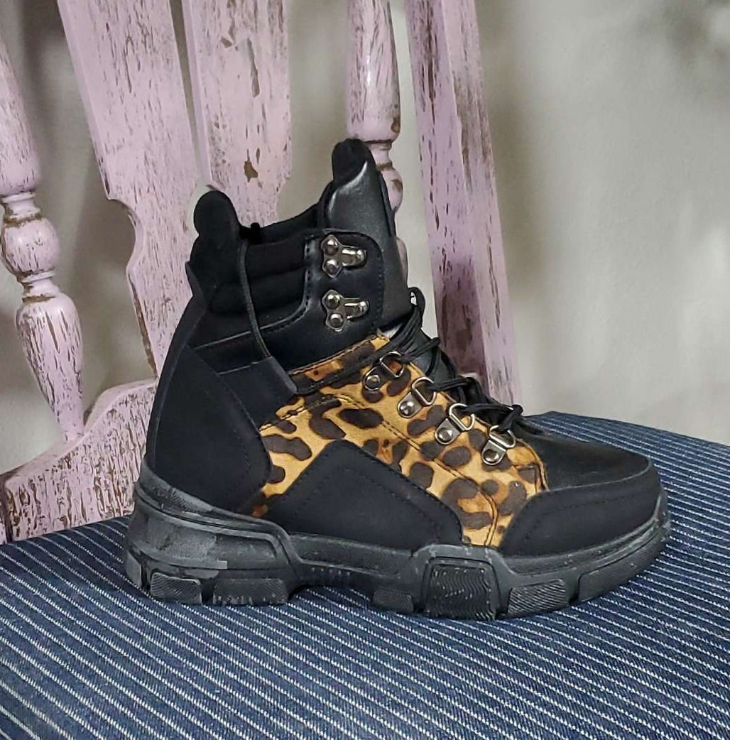 F0002 Ghandi19 Leopard Boots