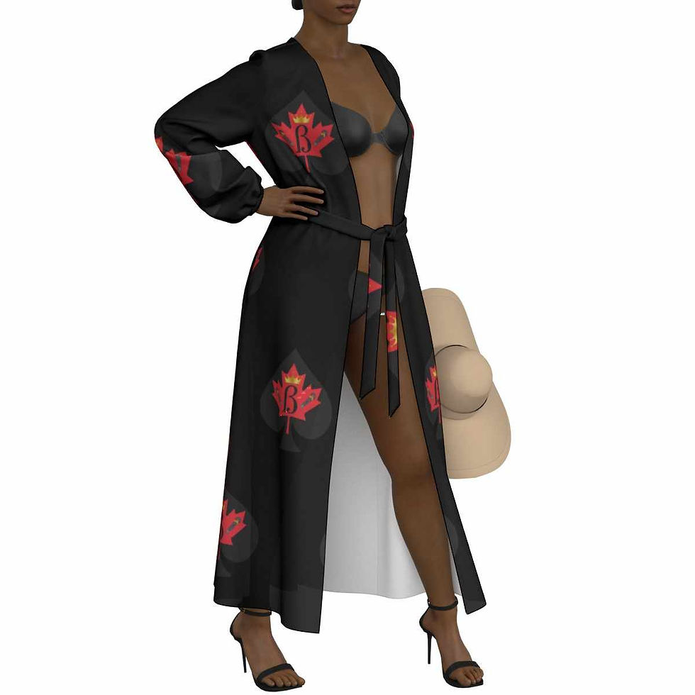Thumbnail: LACE - CHIFFON - ROBE - BLACK
