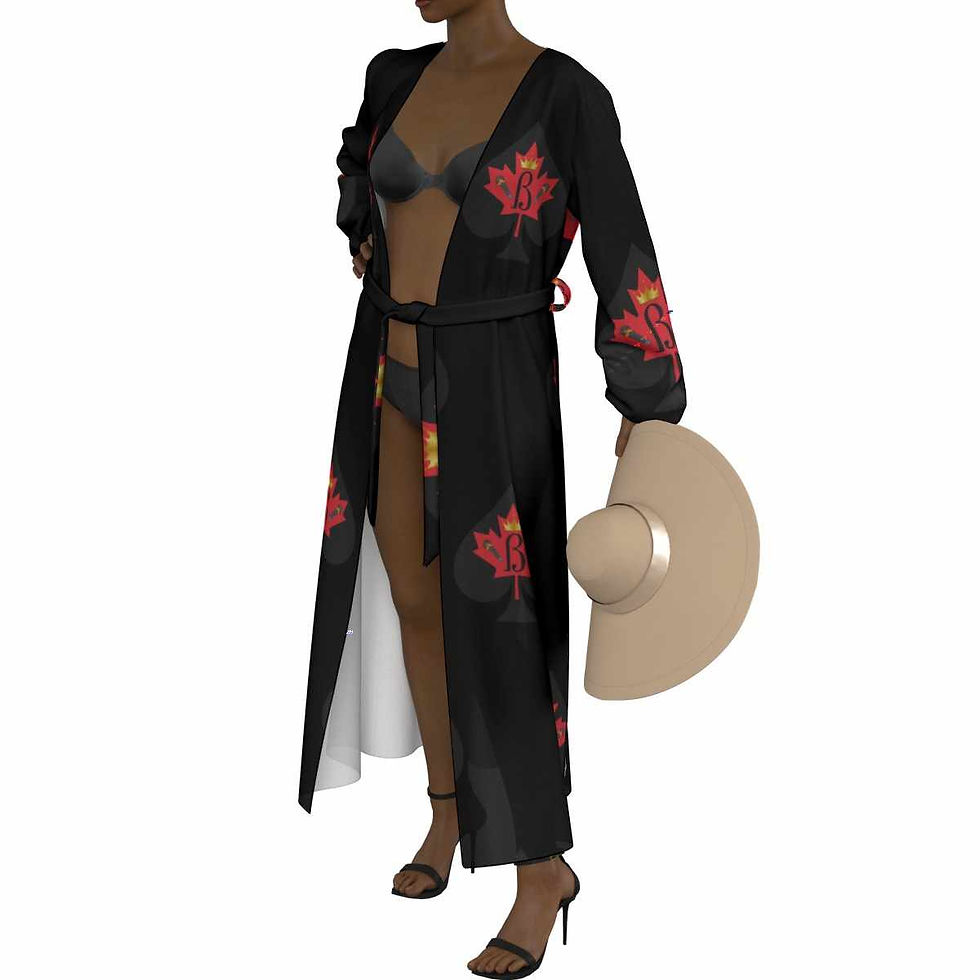 Thumbnail: LACE - CHIFFON - ROBE - BLACK