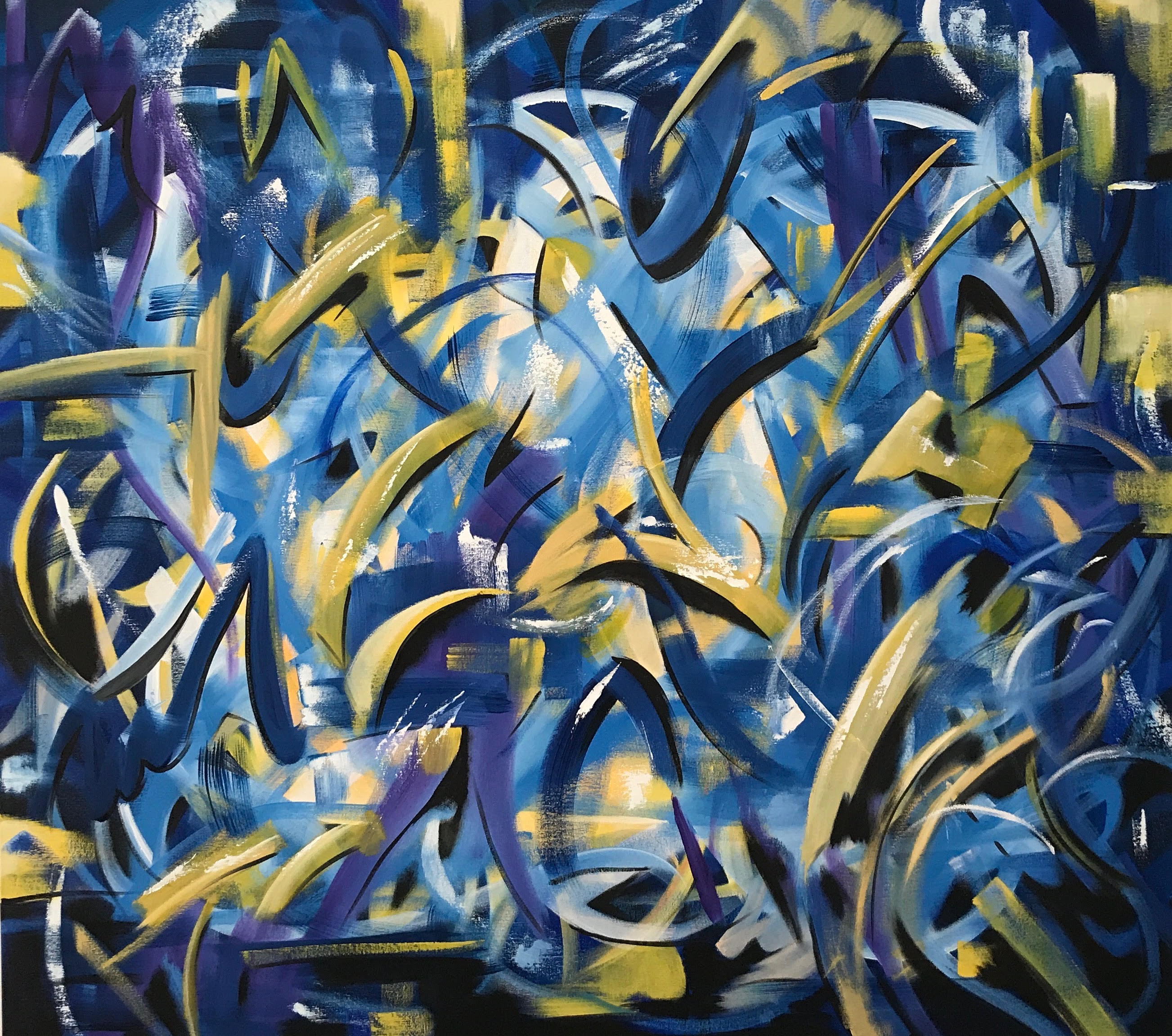 azul e amarelo