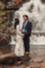 Elopement couple at Hawk Falls in the Poconos