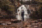 elopement couple in front of Hawk Falls in Hickory Run State Park