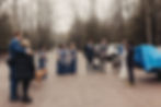 elopement couple talking with guests
