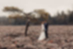 Wedding couple in the boulder field of Hickory Run State Park in the Poconos