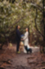 elopement couple on the trails at Hawk Falls in Hickory Run State Park