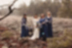 Elopement bride and bridesmaids