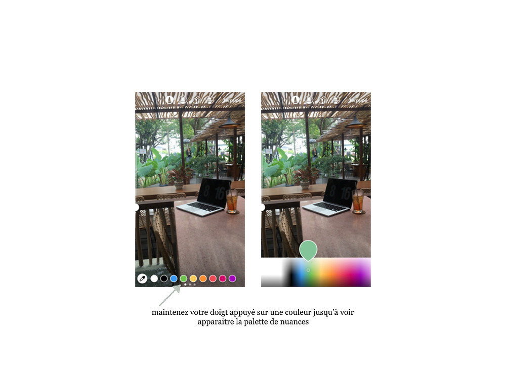 Instagram stories : couleur d'écriture