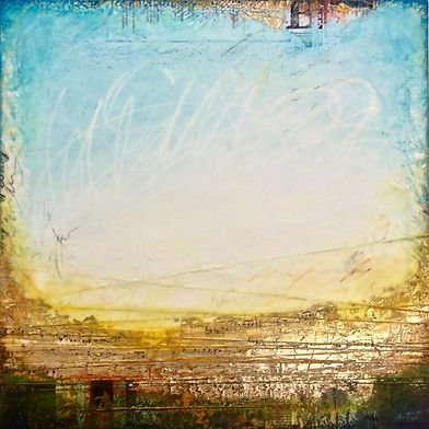 spiritual place, mixed-media encaustic painting