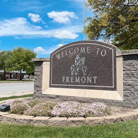 Welcome to Fremont city sign in Nebraska