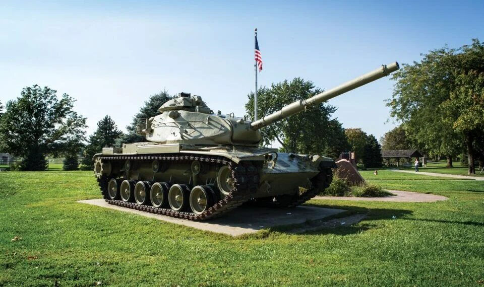 M60 Patton tank at a veterans memorial in Elkhorn, NE.