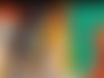 A spread of five journals with brightly colored covers. They are covered in stickers and retro-style abstract art. Sunlit image.