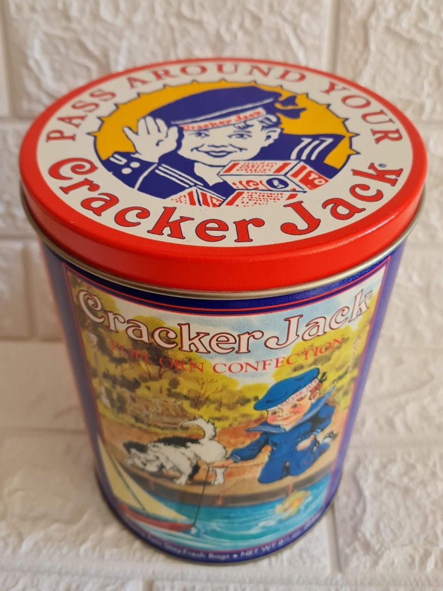 תמונה ממוזערת: קופסת פח של Cracker Joe שנת 1992 -