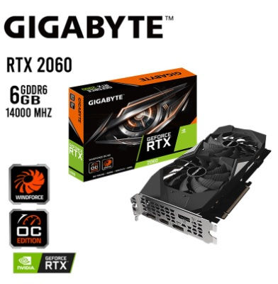TARJETA DE VIDEO GAMING GIGABYTE RTX 2060 6GB GDDR6