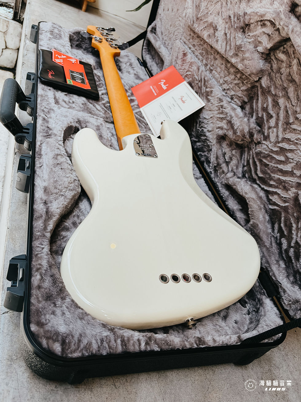 縮圖：《美廠五弦》Fender American Professional II Jazz Bass V Olympic White
