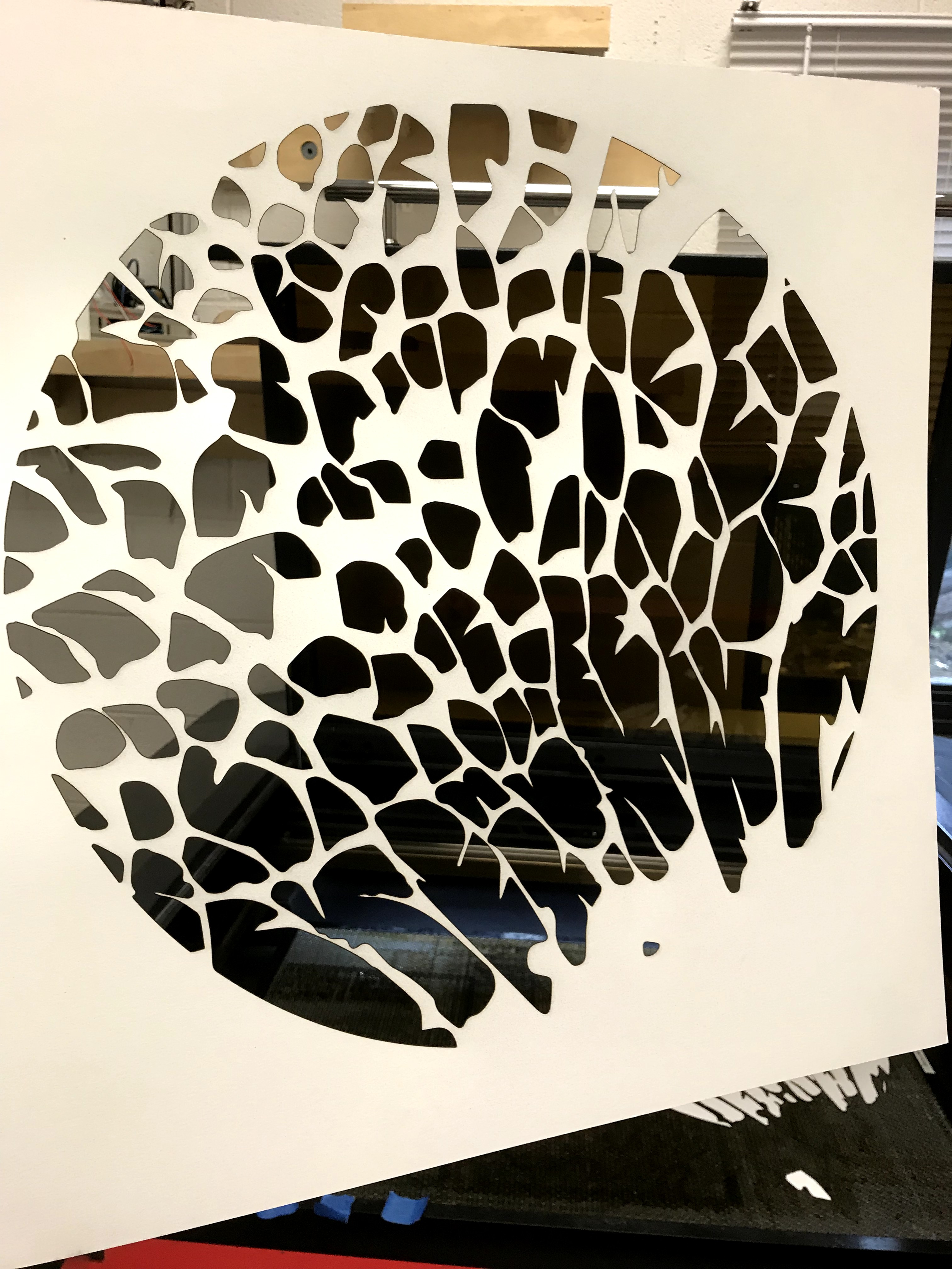 laser cut pattern for mold resist