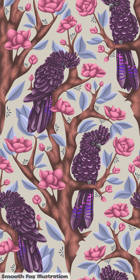 Black Cockatoos - Grey/Pink