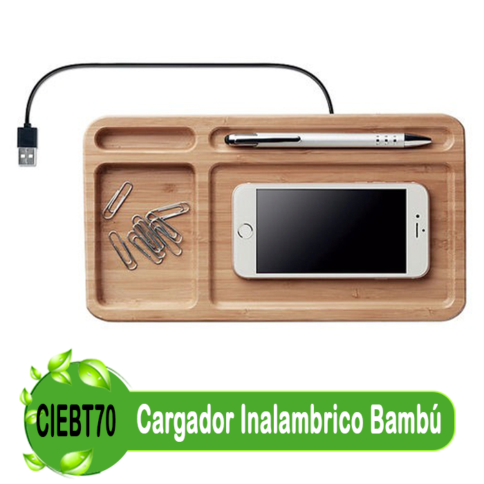 Cargador Inalámbrico Escritorio Bamboo T70