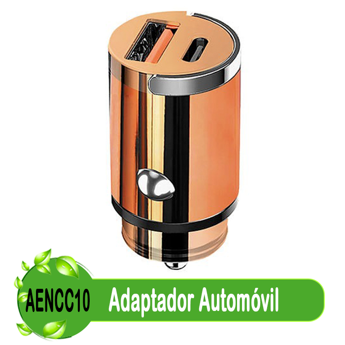 $ 7990 + iva Adaptador para automóvil Encobrizado CC10 Grabado Laser 50 unid