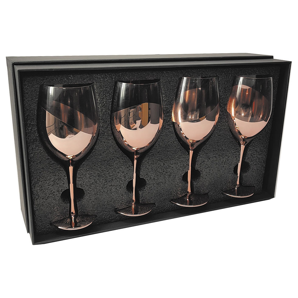 Miniatura: $ 44.990 + iva Set de 4 Copas de Vino Encobrizadas M87Grabado Láser 10 unid