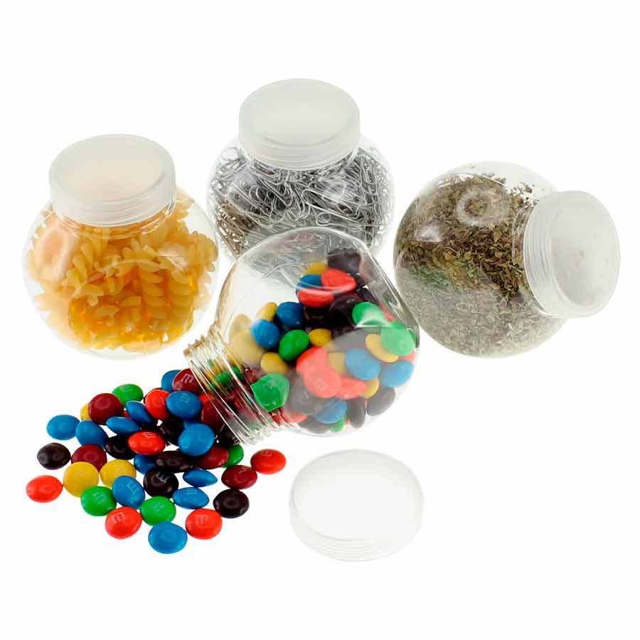 $ 1.790 + iva Frasco Plastico Transparente con logo 50 unid