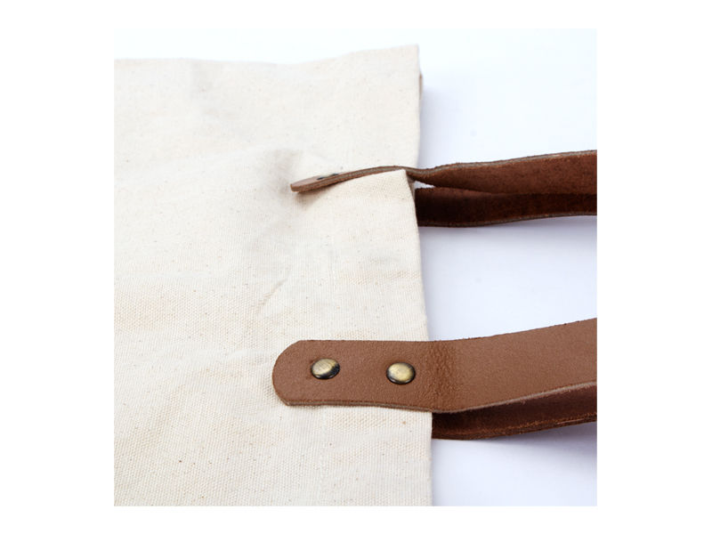 Miniatura: $ 4.990 + iva Bolsa de Compras 10oz Canvas asas Cuero Imp Full Color50 unid