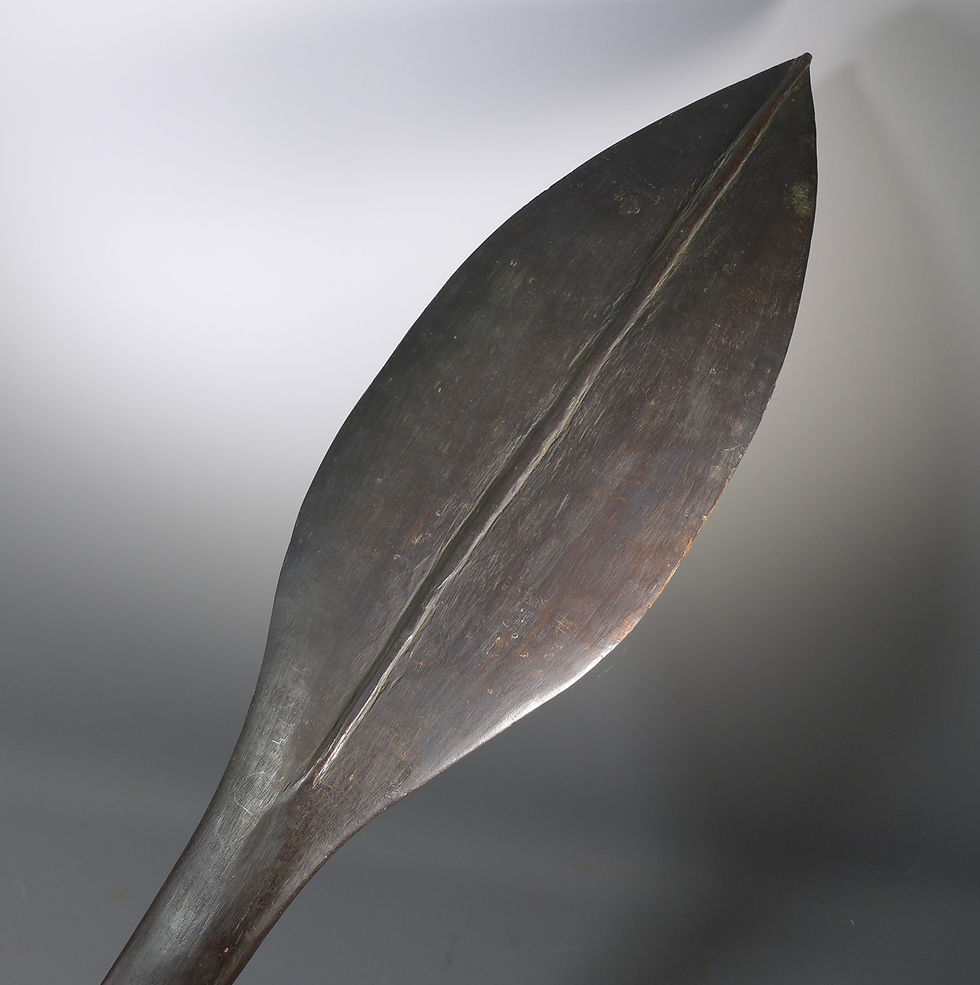 Fine Large Antique Solomon Islands Tribal Hard Wood Leaf Shaped War Club #1