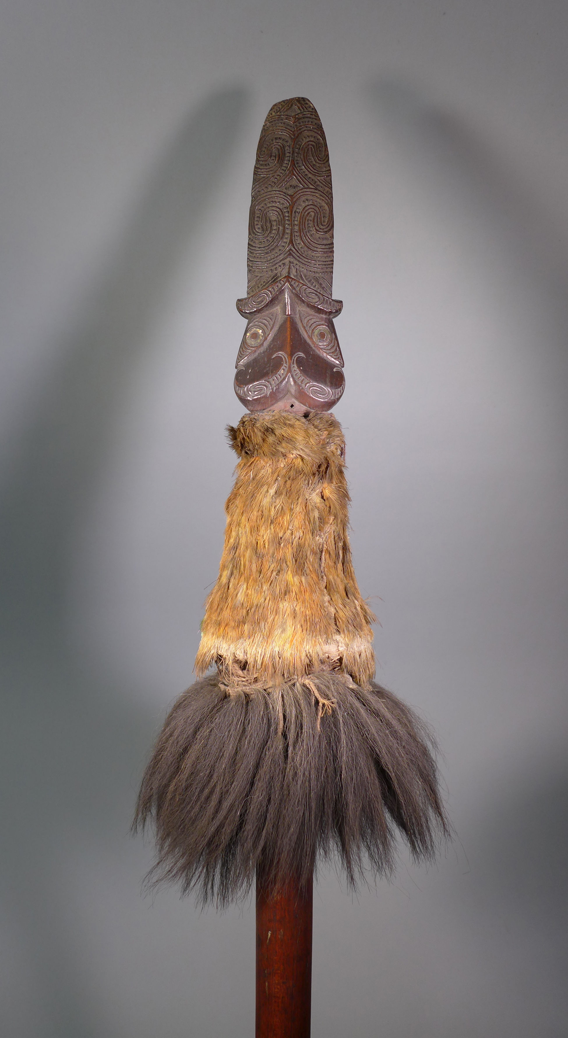 Rare Maori Early 19th Century Carved Taiaha Kura Long Fighting Staff