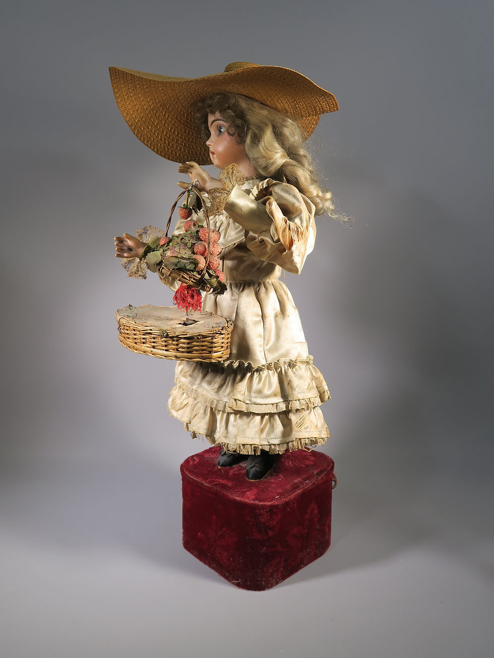 Thumbnail: Rare Antique Leopold Lambert Tete Jumeau "Strawberry Girl" Automaton C.1890 #5