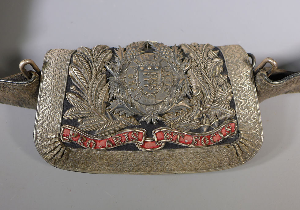 Thumbnail: Victorian Artillery Officers Cross Belt & Pouch + Pillbox Cap #4