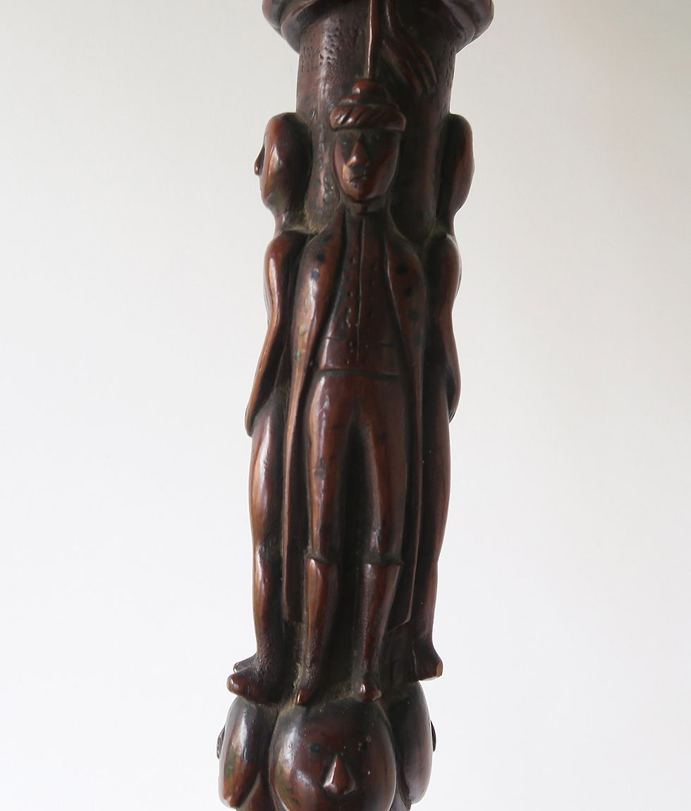 Superb Folk Art Carved Walking Stick