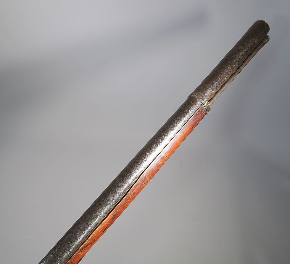 Thumbnail: 19th Century Antique Indian Decorated Toradar Matchlock Gun #7