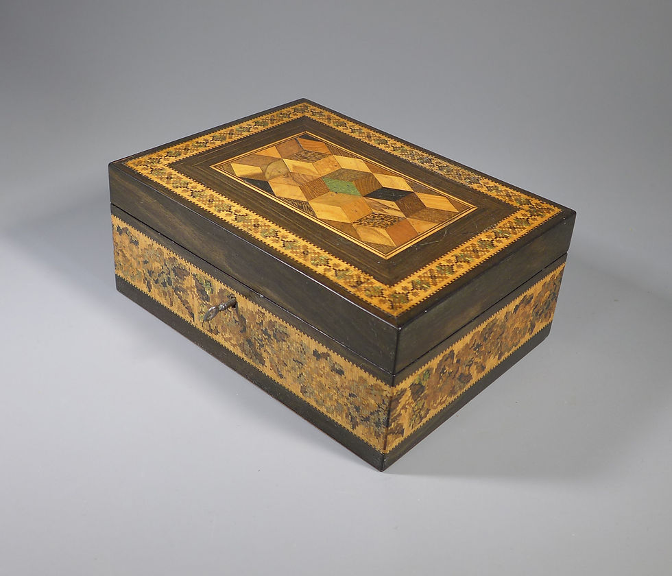 Fine Antique Tunbridge Ware Box by Barton Late Nye #2