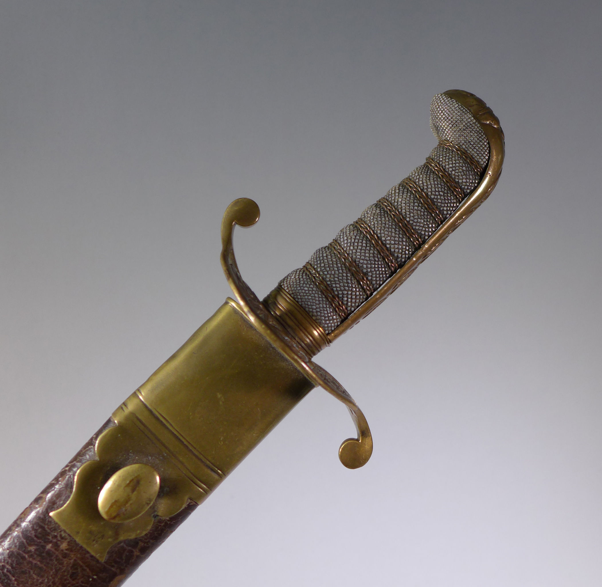 Fine Georgian Blue and Gilt Naval Dirk in Scabbard #1
