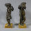 Thumbnail: Pair of 18th/19th C Grand Tour Era Bronze of Puttee on Sienna Marble Bases #4