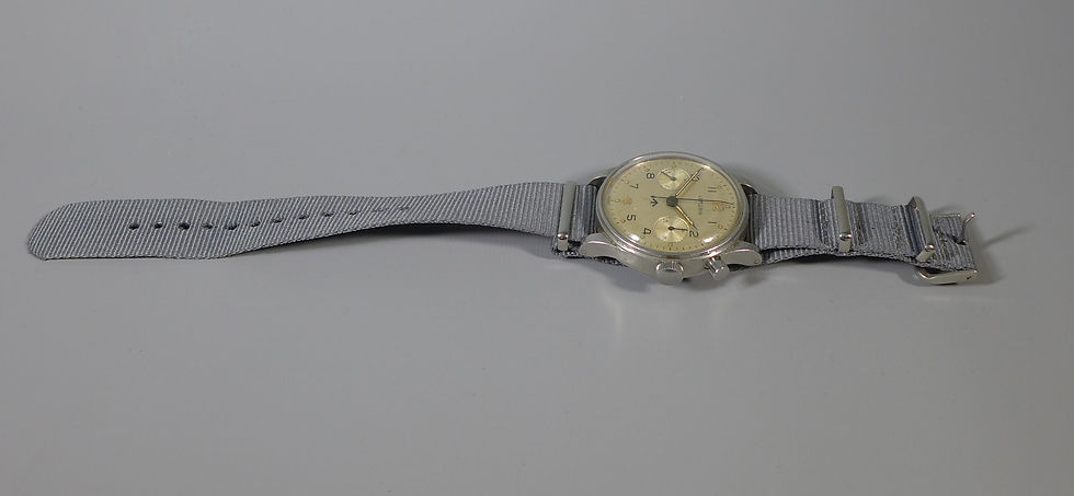 Rare  Lemania One Button Chronograph Military Pilots Wristwatch HS9 #2