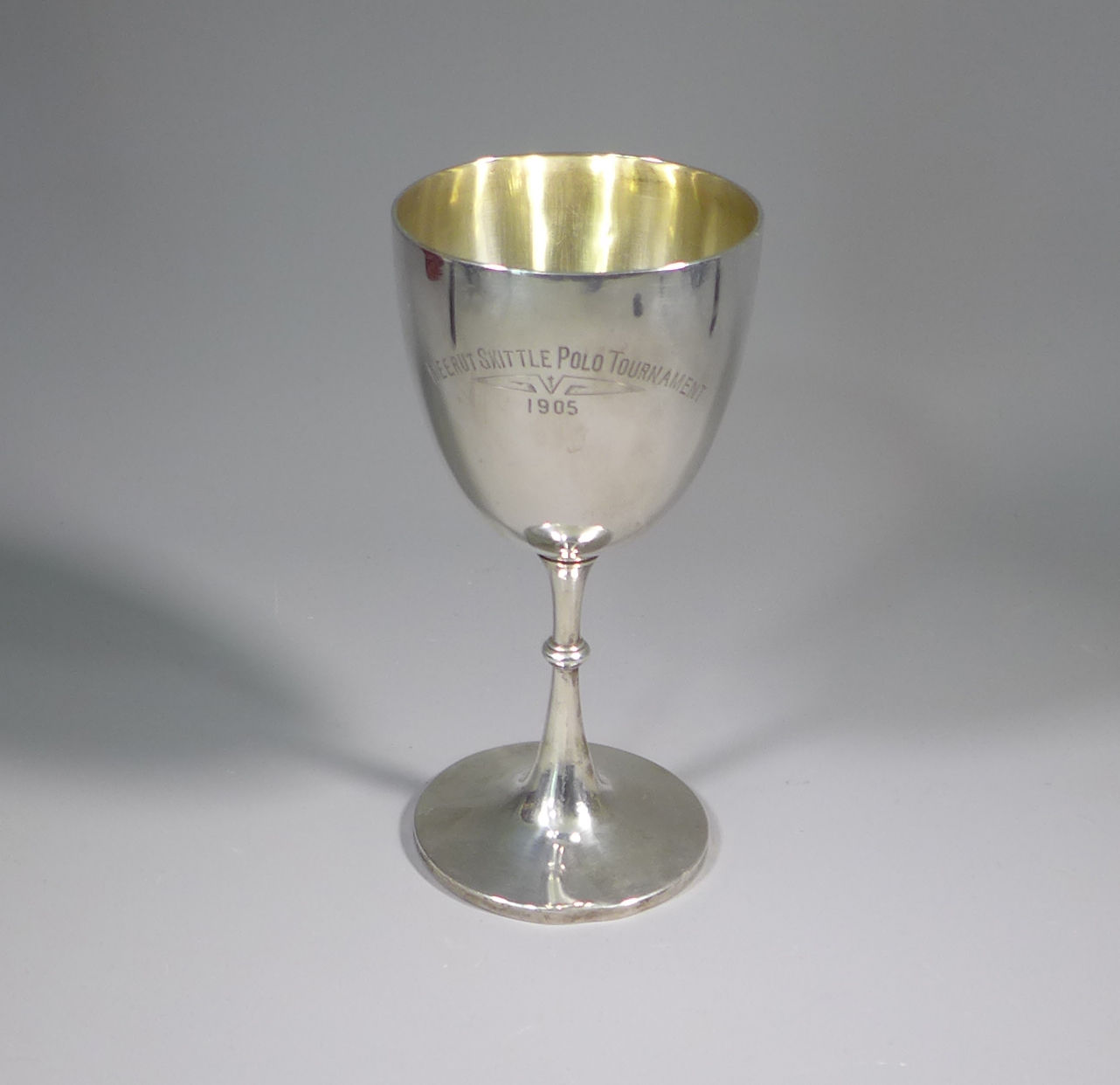 Indian Sterling Silver Prize Trophy Meerut Skittle Polo Tournament 1905 #1