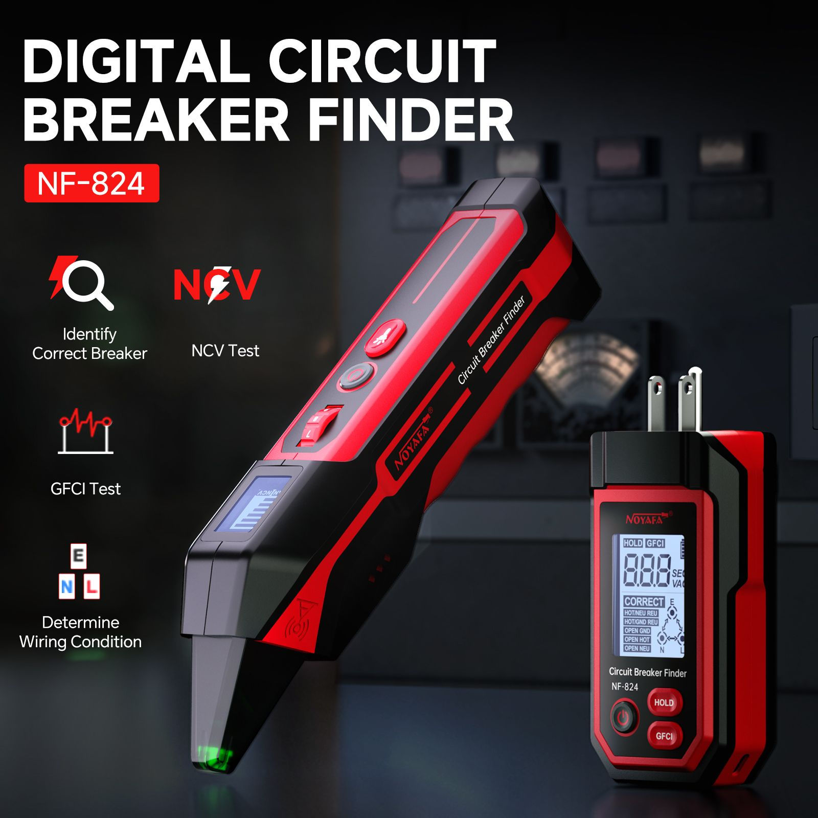 Circuit Breaker Finder with Socket Polarity Test & Non-Contact