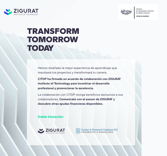 LOS MÁSTERES DE ZIGURAT INSTITUTE OF TECHNOLOGY COMIENZAN EN NOVIEMBRE