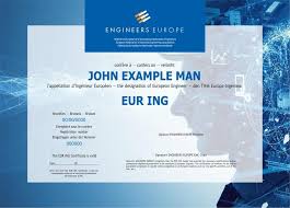 EL CERTIFICADO EUR ING: MÁS QUE UN TÍTULO, UN SELLO DE GRANDEZA EN LA INGENIERÍA EUROPEA
