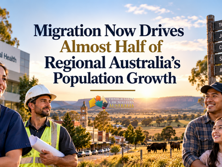 Regional migration Australia 2026 showing migrant workers and families contributing to regional population growth