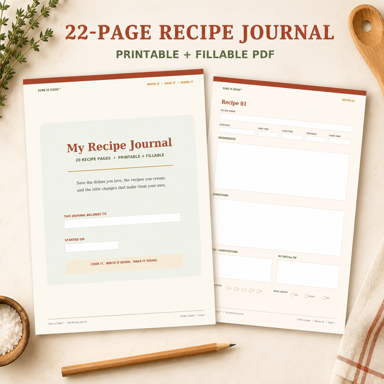 My Recipe Journal - Sure Is Good