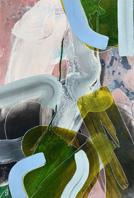 abstract gesture painting and drawing on paper