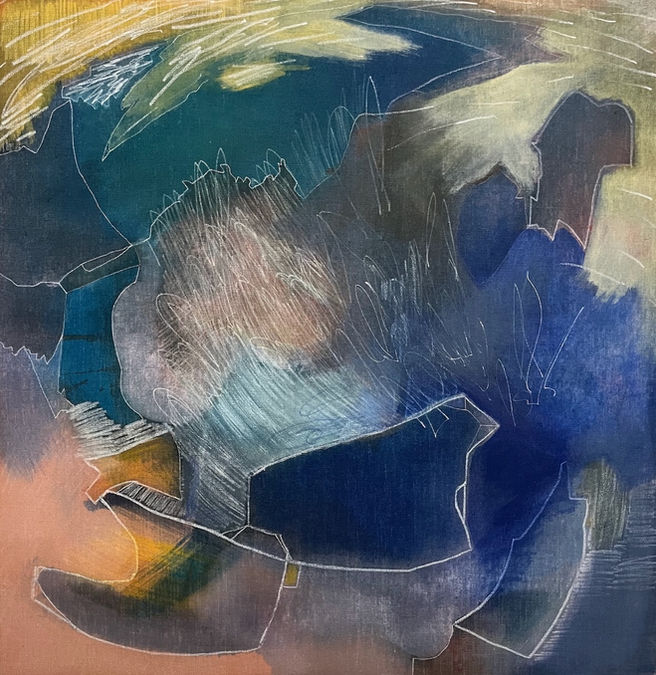 abstract gesture painting on canvas