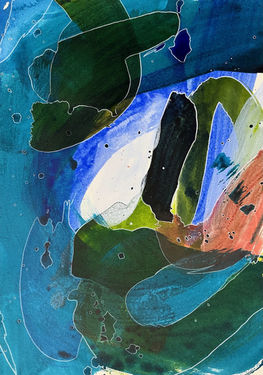 abstract gesture painting and drawing on paper
