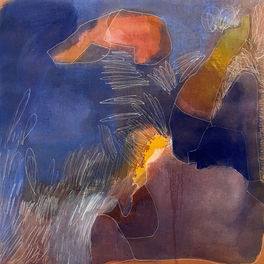 abstract gesture painting on canvas