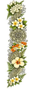 Hawaiian flower henna border design.png