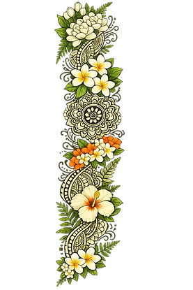 Hawaiian flower henna border design.png